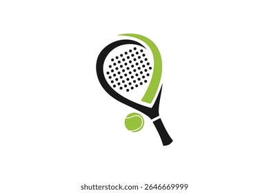 Padel logotipo padel Racket com bola logotipo design vetor