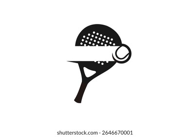 Padel logotipo padel Racket com bola logotipo design vetor