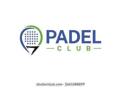 Padel logo padel Racket con Vector de diseño de logotipo de bola