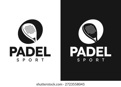 Padel logo padel Racket with ball logo design vector