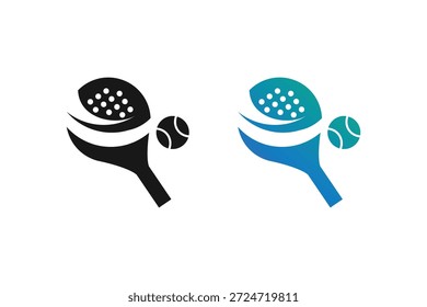 Padel logotipo padel Racket com bola logotipo design vetor