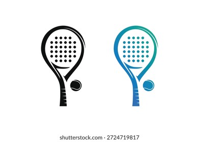 Padel logotipo padel Racket com bola logotipo design vetor