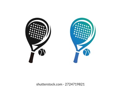 Padel logotipo padel Racket com bola logotipo design vetor