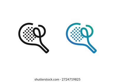 Padel logotipo padel Racket com bola logotipo design vetor