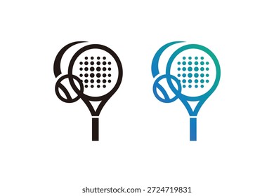 Padel logo padel Racket con Vector de diseño de logotipo de bola