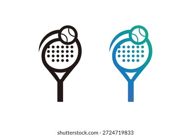 Padel Logo Paddel Racket mit Ball Logo Design Vektor