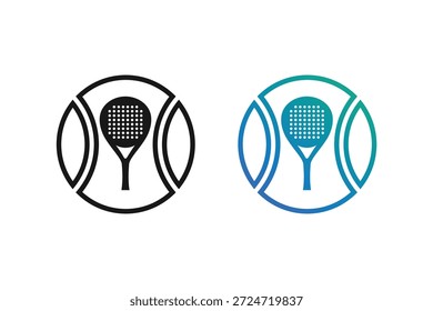 Padel logotipo padel Racket com bola logotipo design vetor