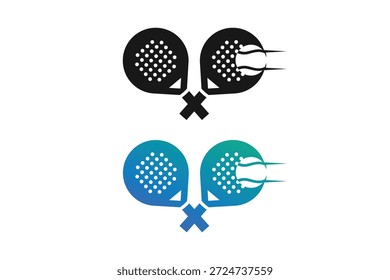 Padel logo padel Racket with ball logo design vector