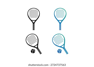 Padel logo padel Racket con Vector de diseño de logotipo de bola