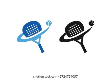 Padel logo padel Racket con Vector de diseño de logotipo de bola