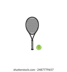 Padel logo padel Racket icon with ball logo design vector