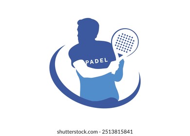 Logo de pádel Vector de diseño de logo de silueta de pádel