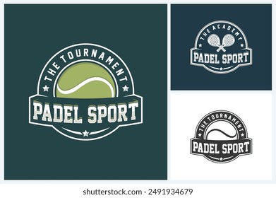 Padel logo sport design template, padel sport emblem vector, padel game tournament logo badge design vector illustration
