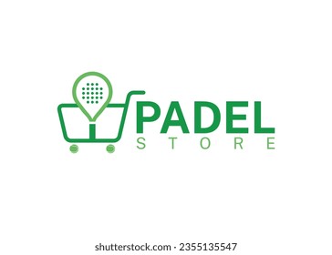 Padel logo padel store shop logo design vector