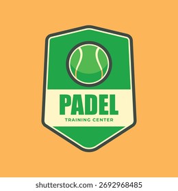 Coleção de modelos de logotipo de padel com estilo gráfico retrô