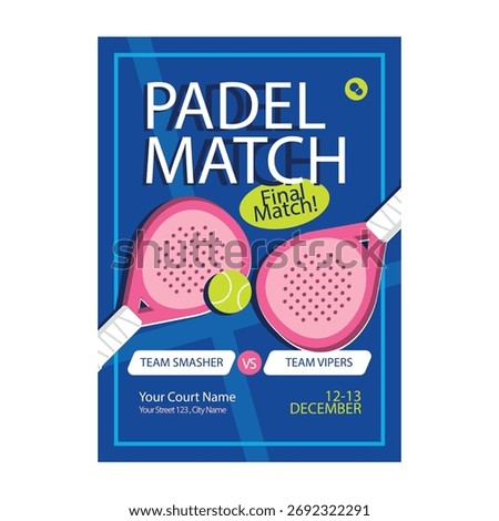 Padel match flyer poster template design