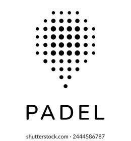 padel paddle with black dots on white background