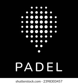 padel paddle with white dots black background