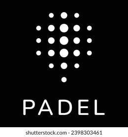 padel paddle with white dots black background