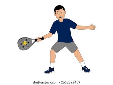 Padel Player Cartoon Design Illustration vector suitable for your design needs