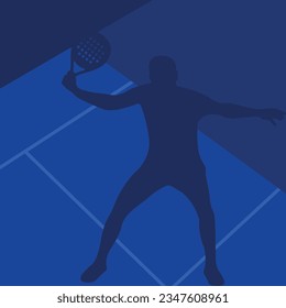 Padel player court background design vector