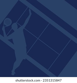 Padel player court background design vector