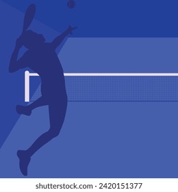 Padel player and court background design vector