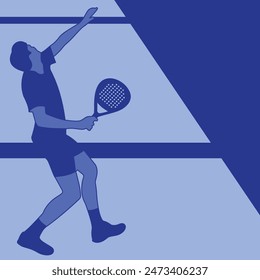Vector de diseño de fondo de cancha de jugador de pádel