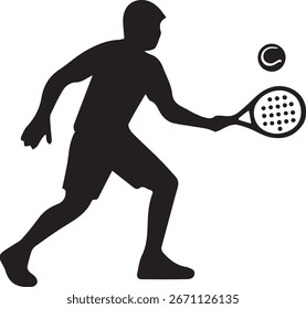 Jugador de pádel golpeando el icono de la bola