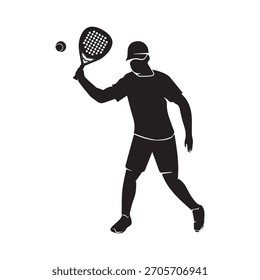 Diseño de Ilustración vectorial de icono de jugador de pádel