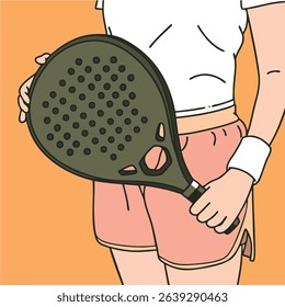 Padel Player with Paddle illustration