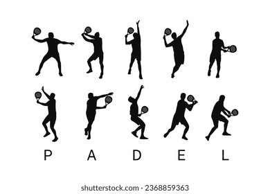 Padel players silhouette logo vector design