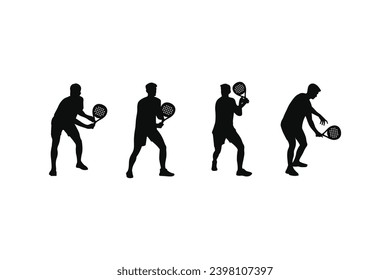 Padel players silhouette logo vector design