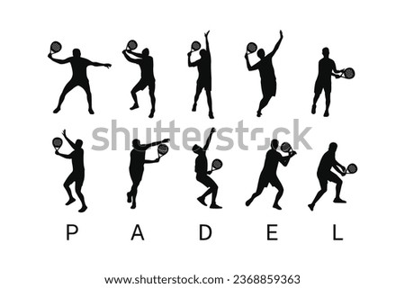 Padel players silhouette logo vector design