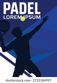 Cartaz padel, modelo padel player vetor de design de fundo