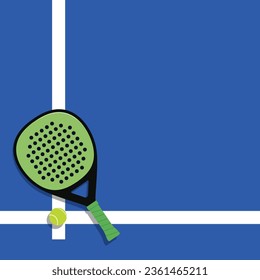 Padel racket ball court background template design vector