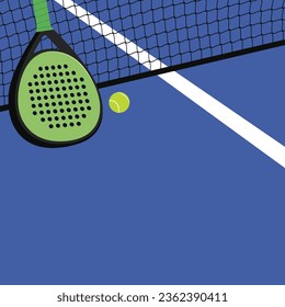 Padel racket ball court background template design vector