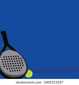 Padel racket ball court background template design vector