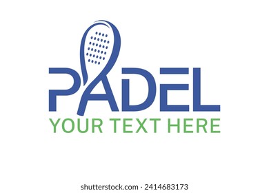 Padel racket and ball logo design vector