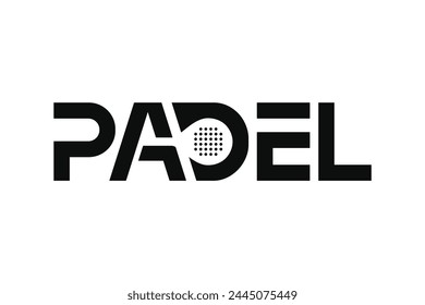 Padel racket and ball logo design vector