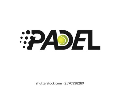 Padel racket and ball logo design vector