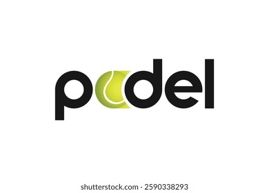 Padel racket and ball logo design vector