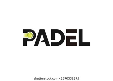 Padel racket and ball logo design vector