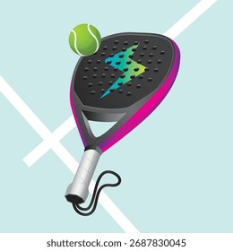 PADEL RACKET GRADIENT VECTOR ILLUSTRATION BY LYCOLUCKY