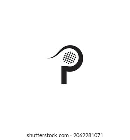 Plantilla vectorial de diseño de logotipo de raqueta padel fácil de editar