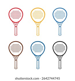 Ícone de logotipo Racket de preenchimento Ilustração de vetor