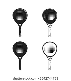 Ícone de logotipo Racket de preenchimento Ilustração de vetor