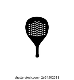 Padel Racket Silhouette, can use for Pictogram, Logo, Apps, Sport News, Website, Icon, Symbol, Sign, or Graphic Deign Element. Vector Illustration
