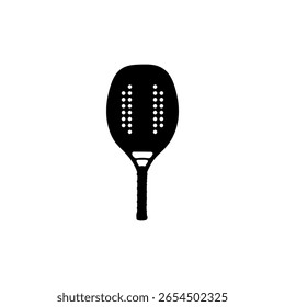 Padel Racket Silhouette, can use for Pictogram, Logo, Apps, Sport News, Website, Icon, Symbol, Sign, or Graphic Deign Element. Vector Illustration