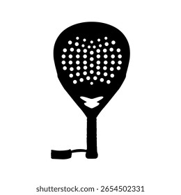 Padel Racket Silhouette, can use for Pictogram, Logo, Apps, Sport News, Website, Icon, Symbol, Sign, or Graphic Deign Element. Vector Illustration